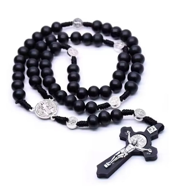 18ct Gold Filled Rosary Necklace Chain with Cross Pendant