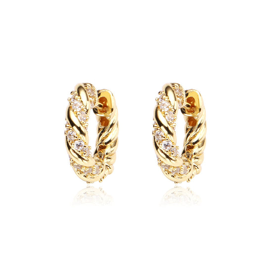 Twisted 18ct Gold Filled Unique Hoop Earring