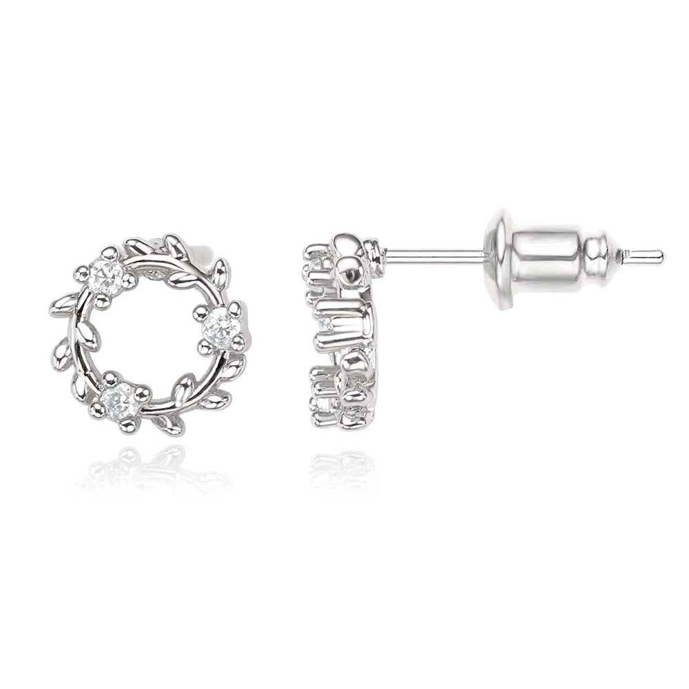 White Gold Filled Stud Earring