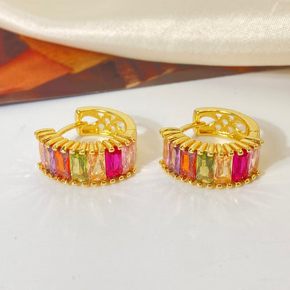 14ct Gold Filled Hoop Multicolour Earring
