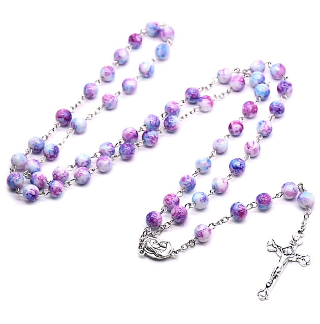 18ct Gold Filled Rosary Necklace Chain with Cross Pendant